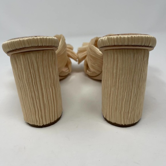 NWB Loeffler Randall Women's Almond Cream Penny Pleated Bow Slide Sandal 6.5 - Picture 8 of 12